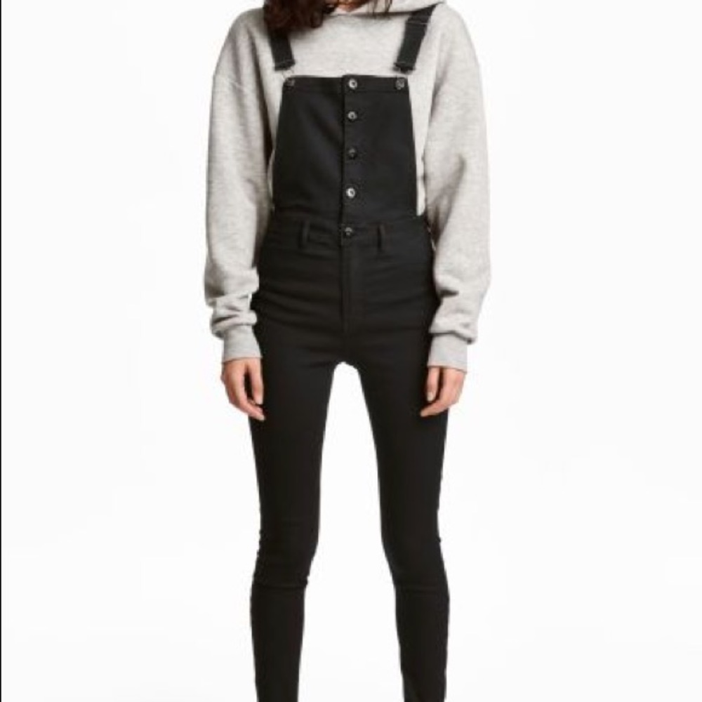 H&M black jegging overalls size 10